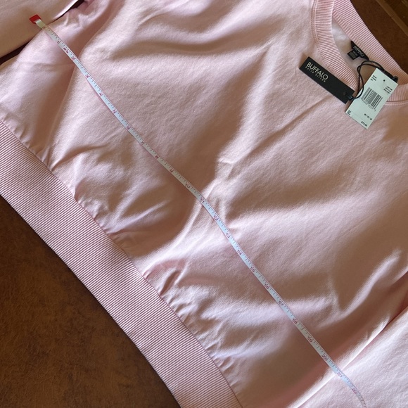 Buffalo David Bitton NWT size M Indiana Padded Shoulder Sweatshirt light pink - Picture 8 of 8